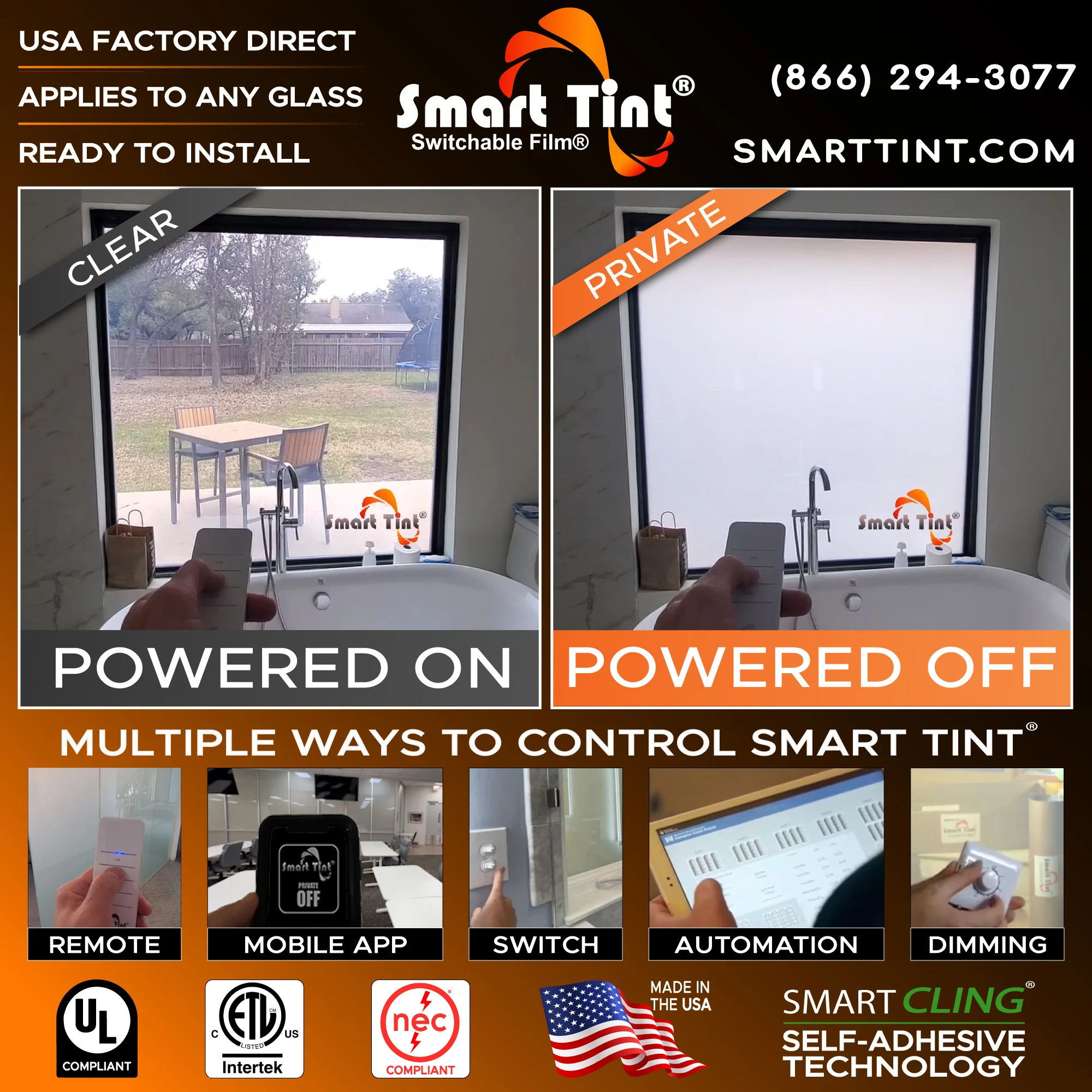 Smart Film w/Self Adhesive peel and stick backing